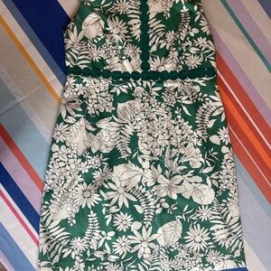 Boden Green and White Floral Dress